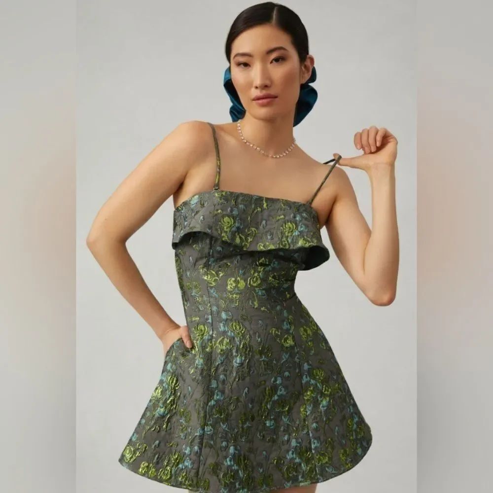 Anthropologie Corey Lynn Calter Ruffled Mini Dress Size Medium